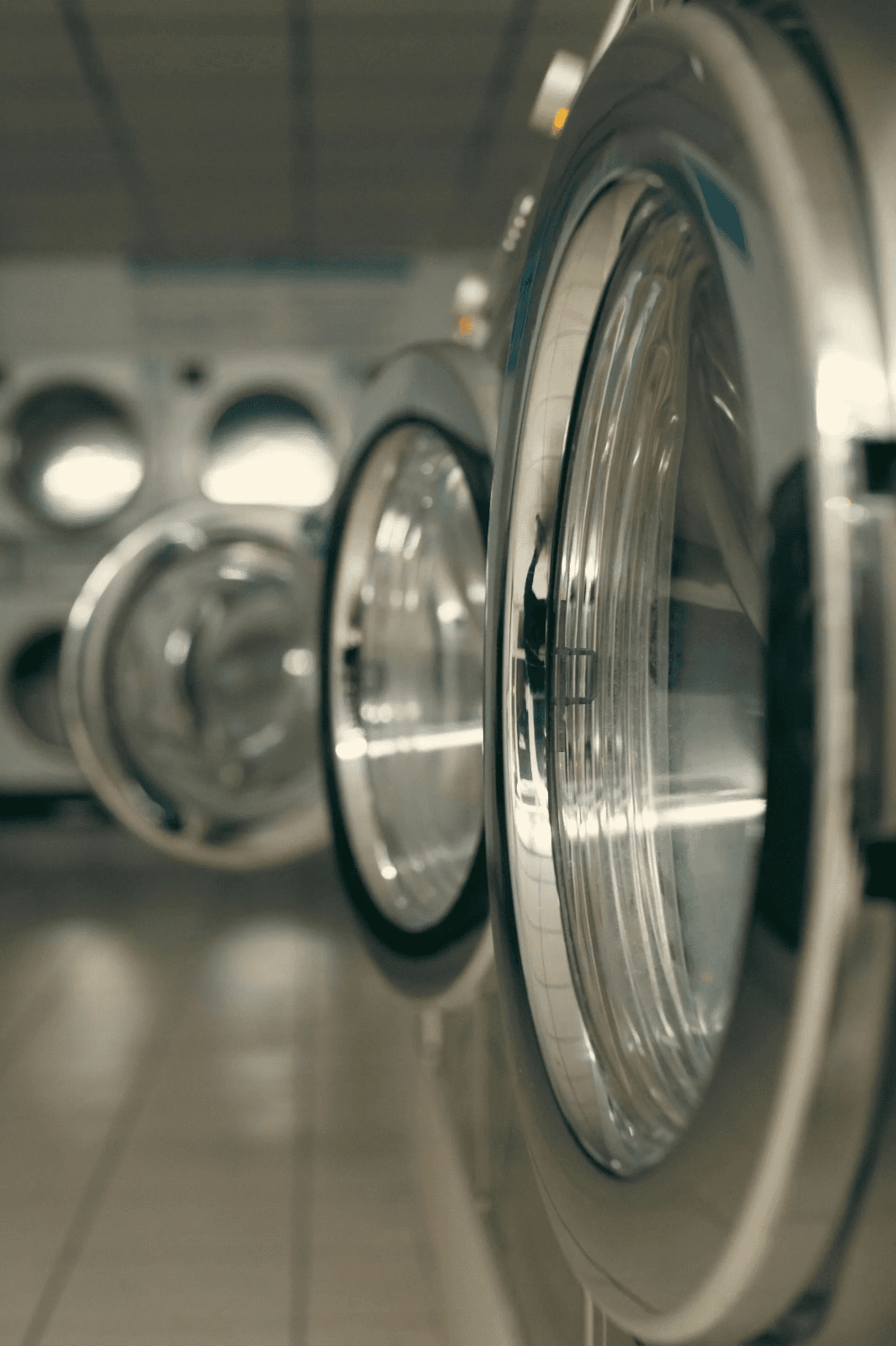 Close-up of washing machine doors